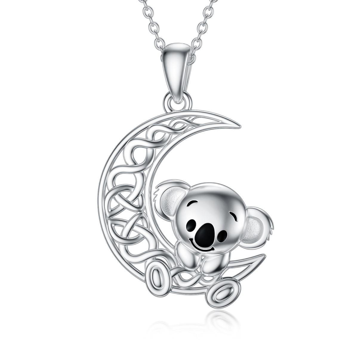 Sterling Silver Koala Pendant Necklace-1