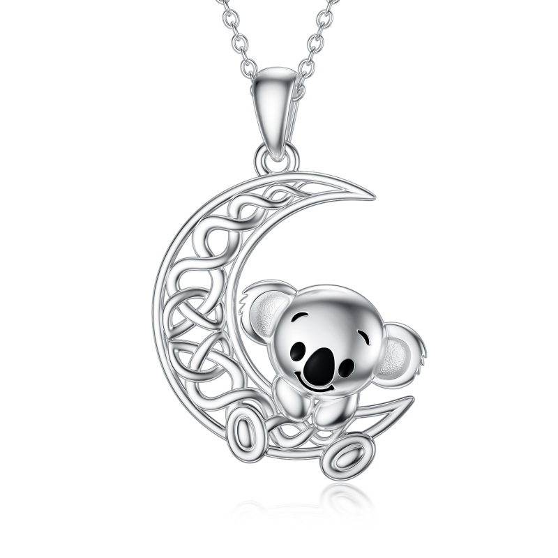 Sterling Silver Koala Pendant Necklace-8