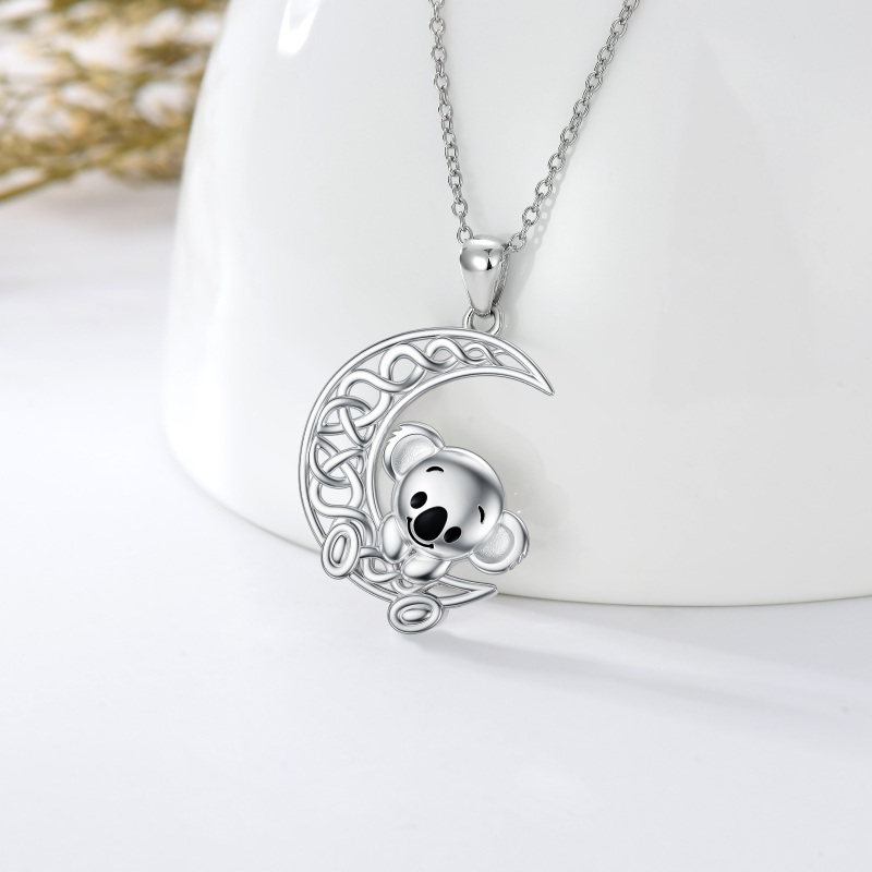 Sterling Silver Koala Pendant Necklace-3