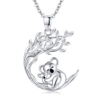 Sterling Silver Koala & Tree Of Life Pendant Necklace-10