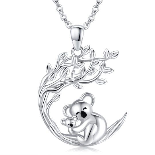 Sterling Silver Koala & Tree Of Life Pendant Necklace