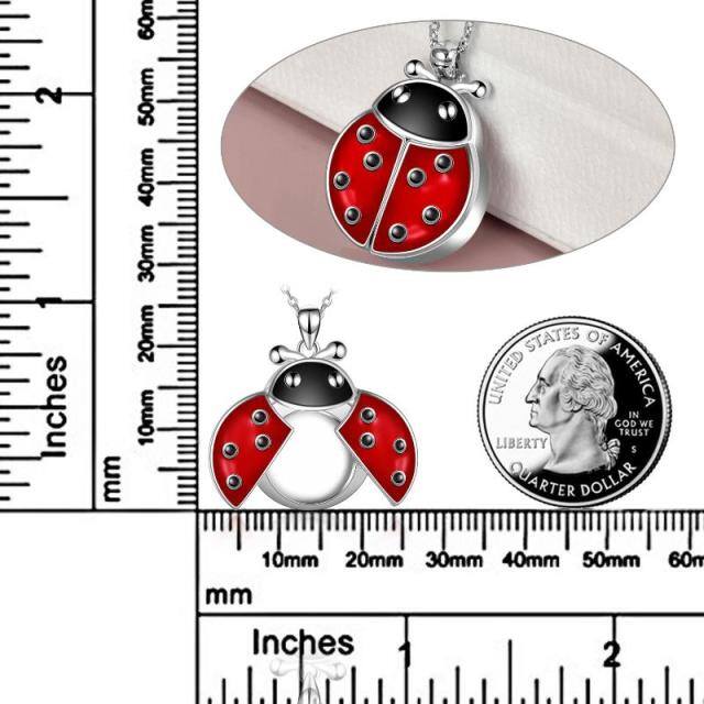 Collier d'urne avec médaillon photo personnalisé coccinelle en argent sterling pour cendres-5