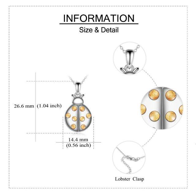 Collana per urne in argento sterling a forma di coccinella per le ceneri con parola incisa-5