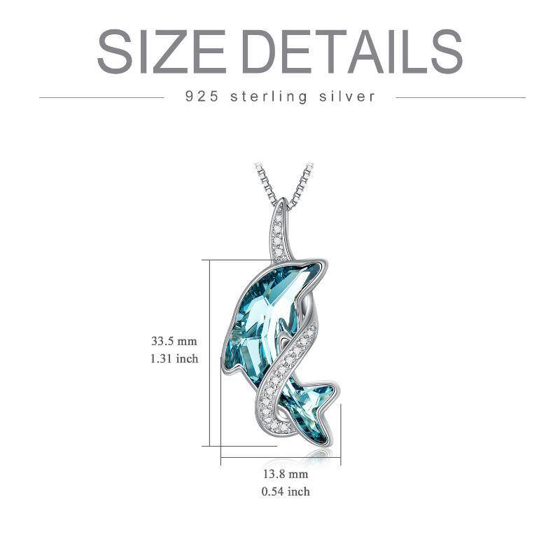 Collier en argent sterling avec pendentif dauphin en cristal bleu de lac-6