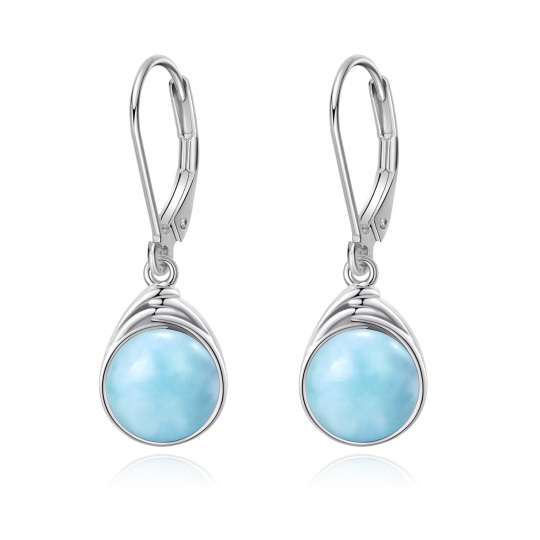 Sterling Silver Lalimar Stone Drop Shape Lever-back Earrings