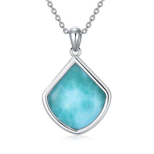 Sterling Silver Lalimar Stone Pendant Necklace