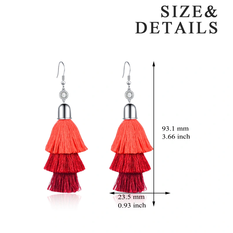 Sterling Silver Lantern Drop Earrings for Women-5