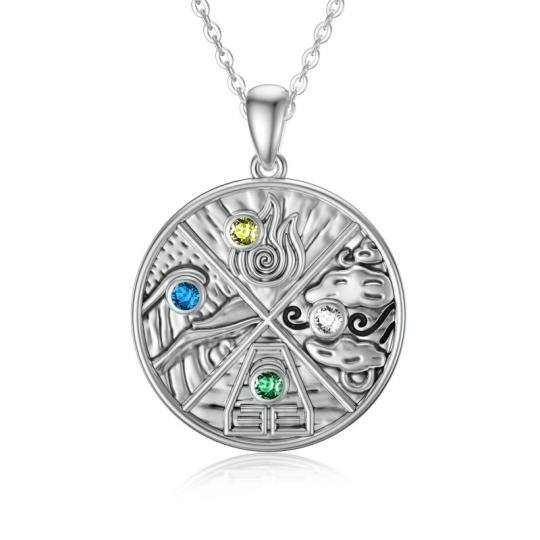 Sterling Silber Cubic Zirkonia The Last Airbender Anhänger Halskette