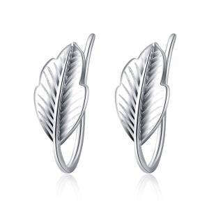 Sterling Silver Leaves Cuff Earrings-53