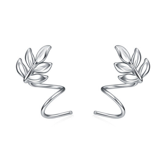 Sterling Silver Leaves Climber Earrings