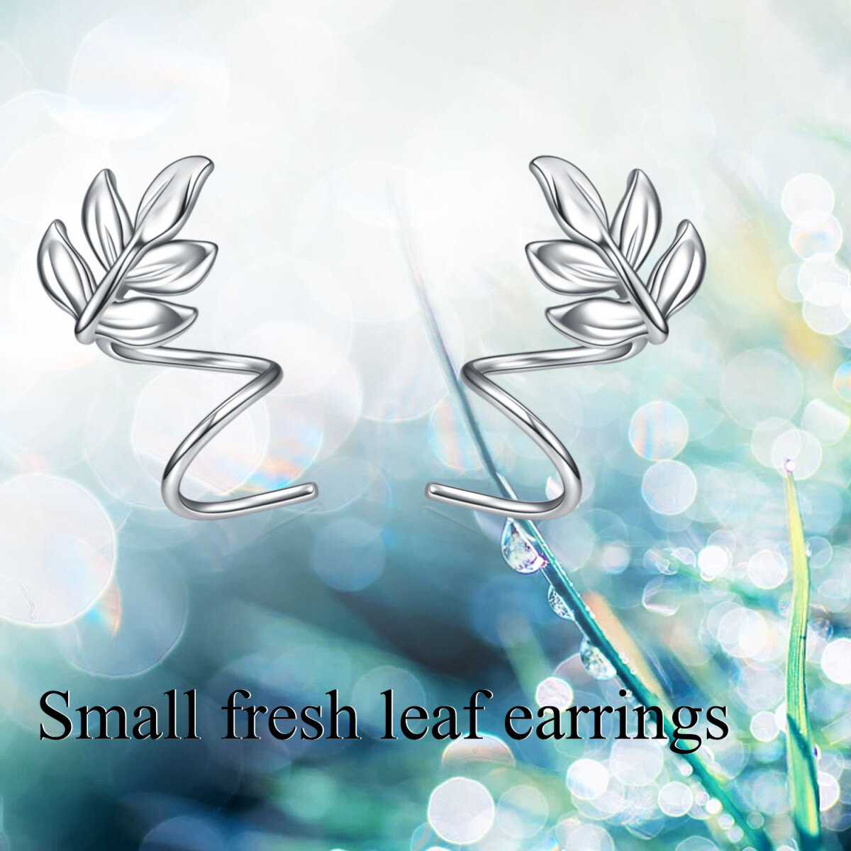 Sterling Silver Leaves Climber Earrings-6