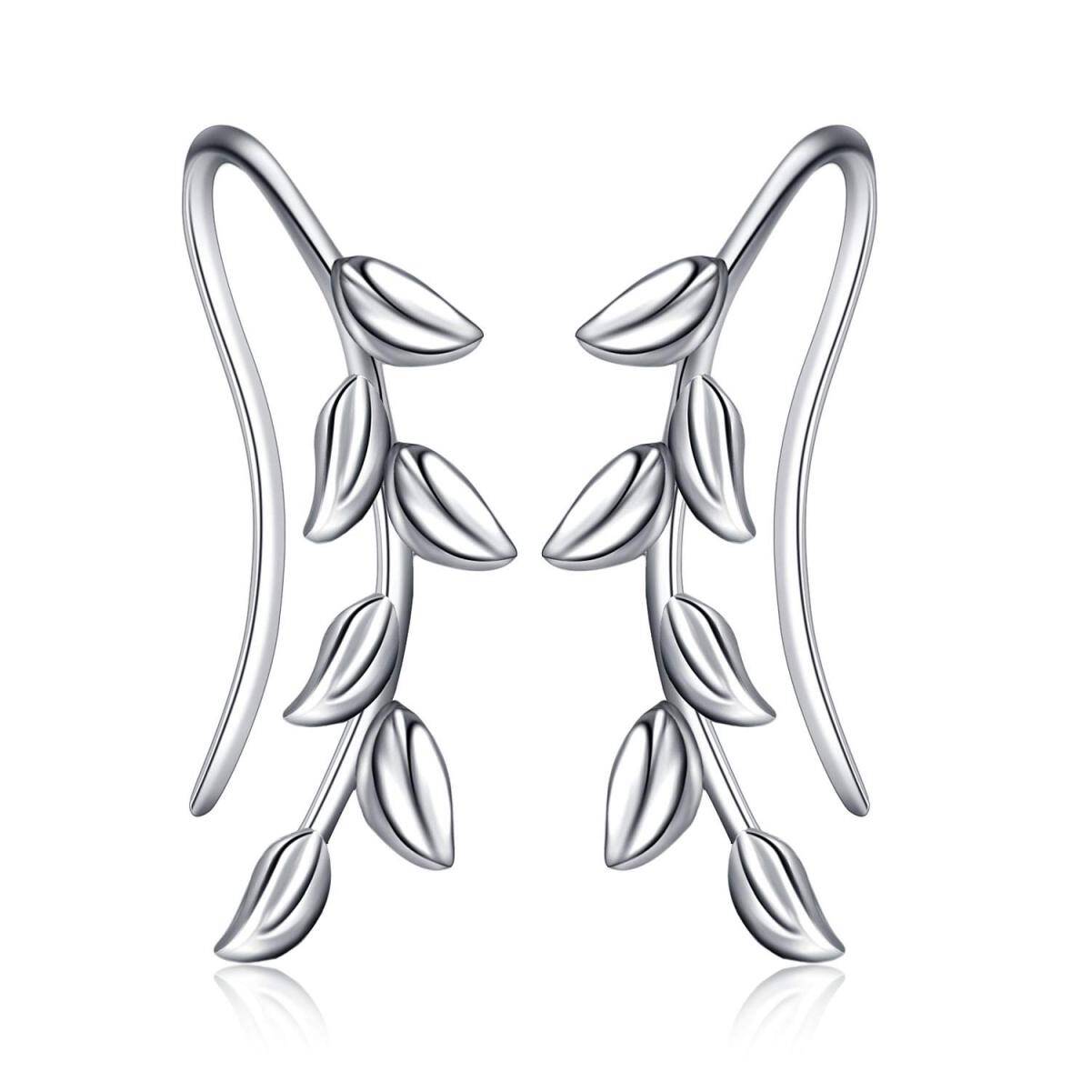 Orecchini in argento Sterling Leaves Climber-1