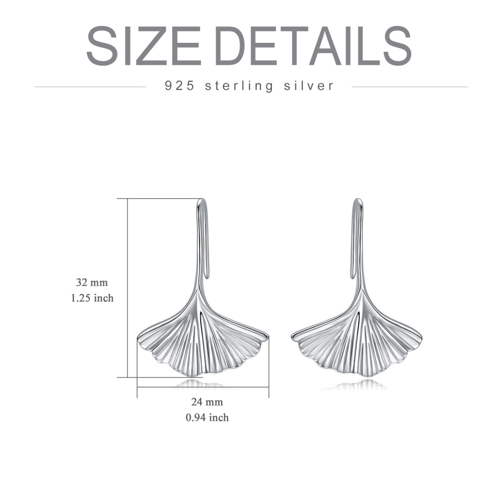 Sterling Silver Leaves Drop Earrings-6
