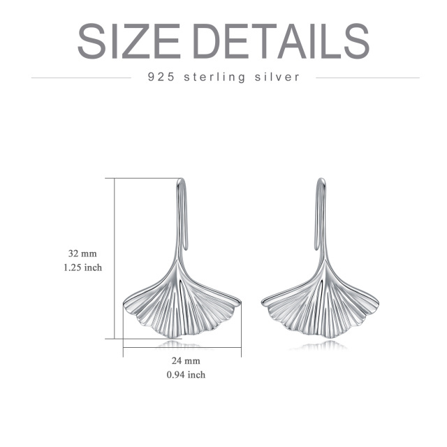 Sterling Silver Leaves Drop Earrings-6