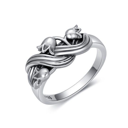 Ring aus Sterlingsilber mit Maiglöckchenmotiv