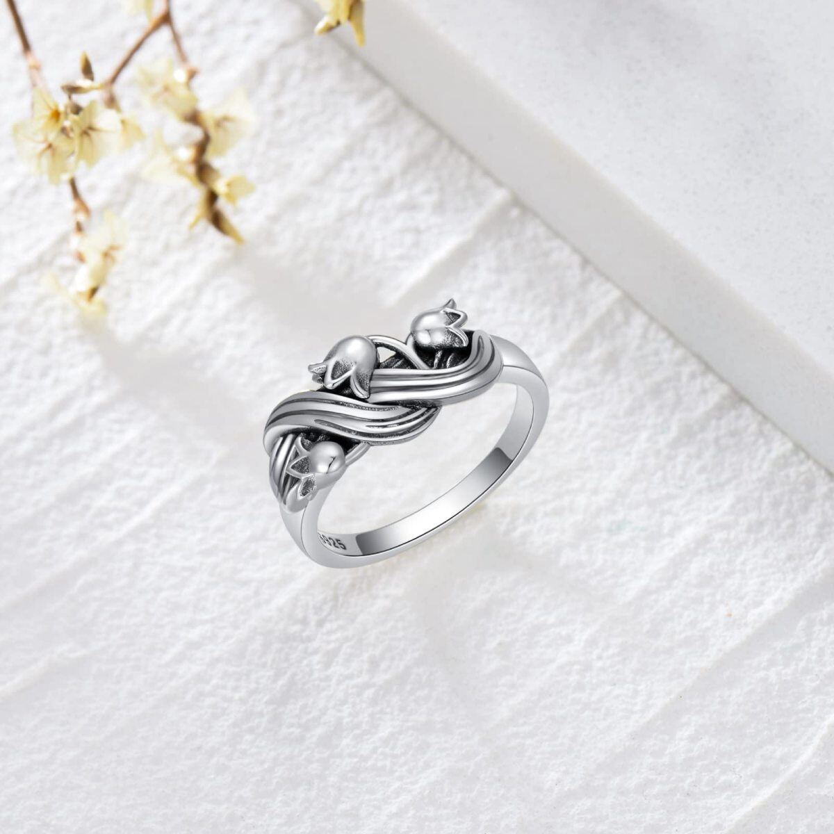 Sterling Silver Lily Of The Valley Ring-3