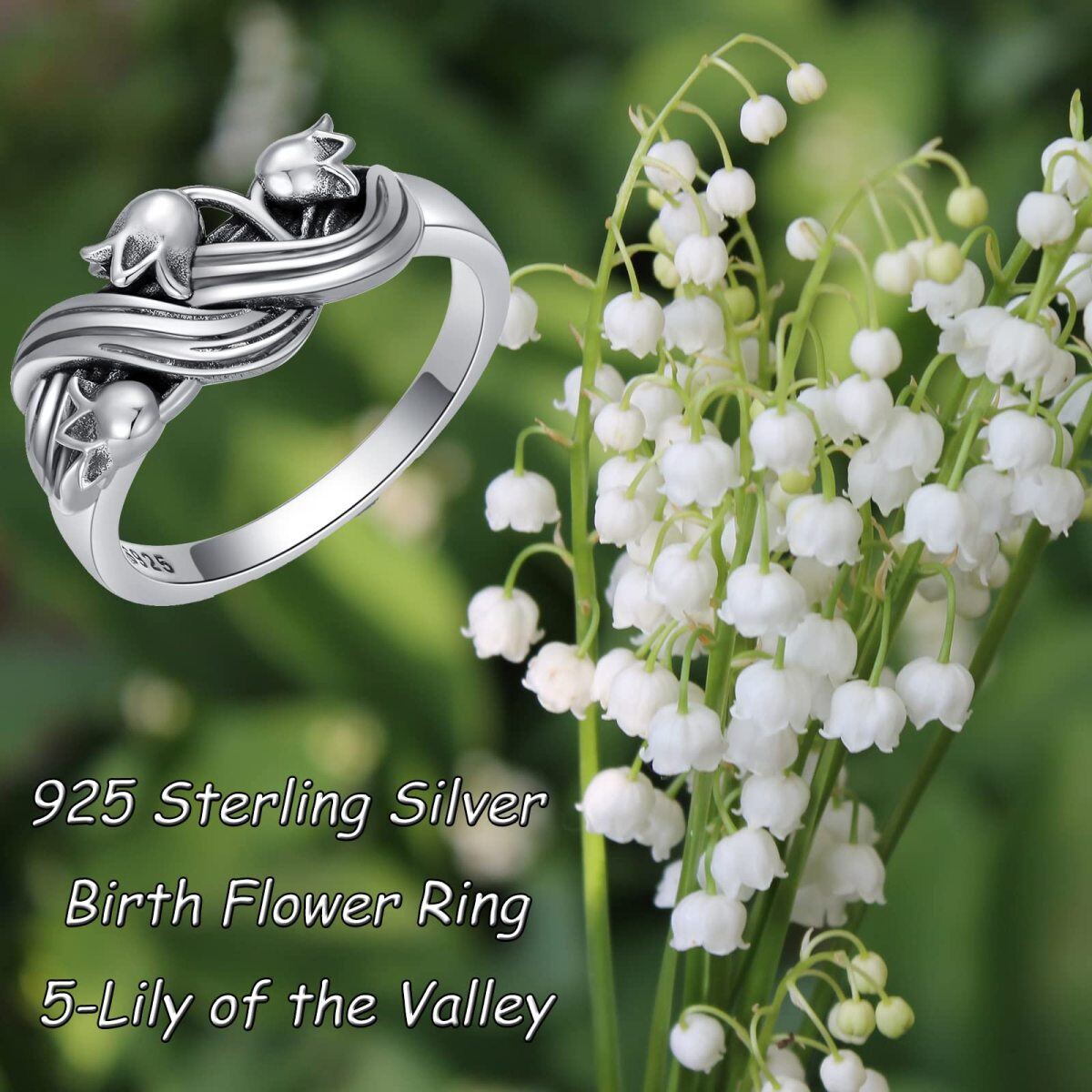 Sterling Silver Lily Of The Valley Ring-4