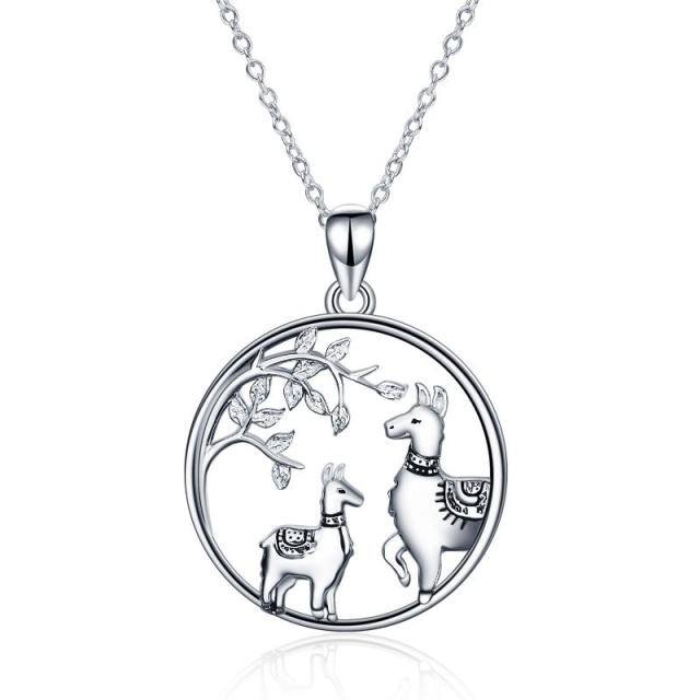 Collana con ciondolo a forma di lama in argento sterling con zirconia cubica-1