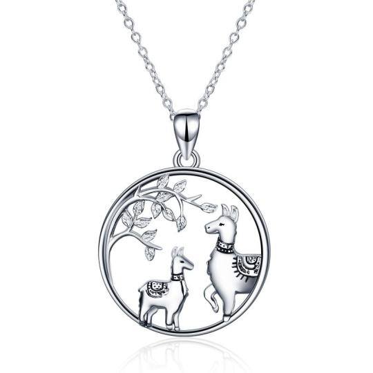 Collier pendentif lama en argent sterling et oxyde de zirconium