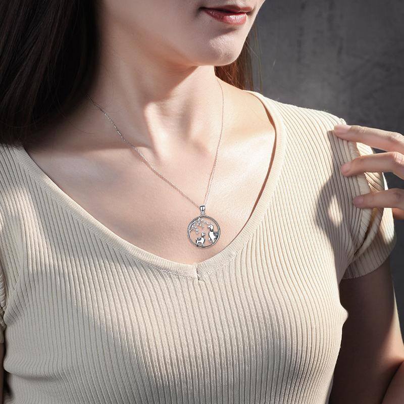 Collana con ciondolo a forma di lama in argento sterling con zirconia cubica-2