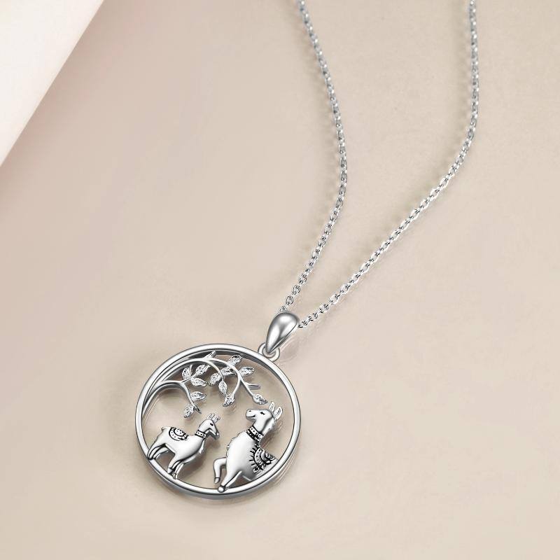 Collana con ciondolo a forma di lama in argento sterling con zirconia cubica-3