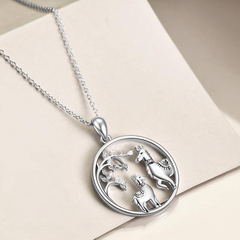 Collana con ciondolo a forma di lama in argento sterling con zirconia cubica-4