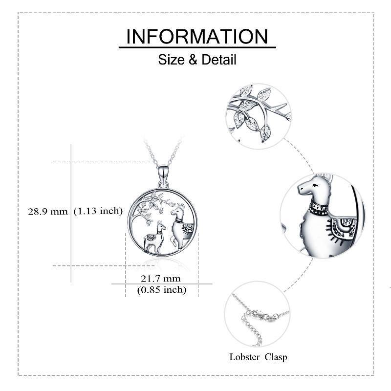 Halskette mit Lama-Anhänger aus Sterlingsilber mit Zirkonia-5