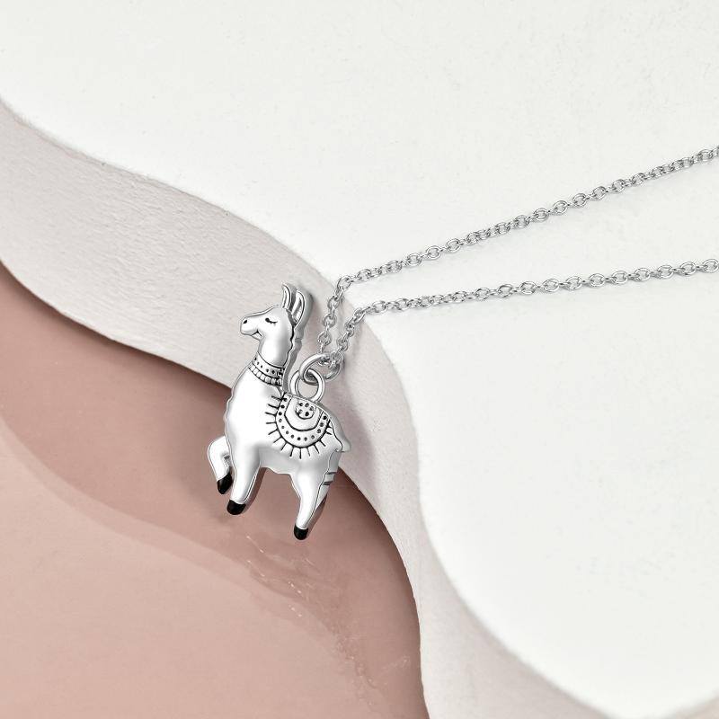 Sterling Silver Llama Pendant Necklace-3