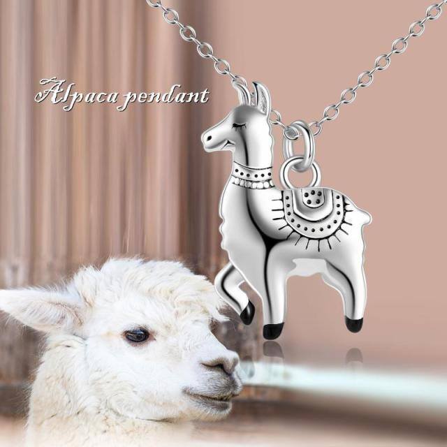 Sterling Silver Llama Pendant Necklace-6