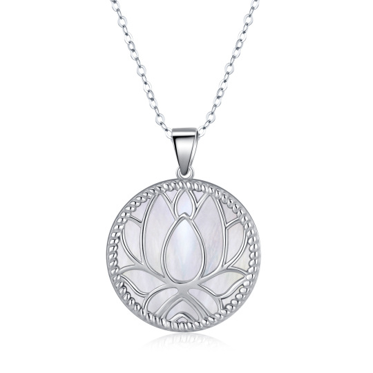 Collier à pendentif Lotus en argent sterling