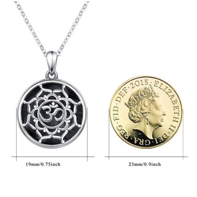 Sterling Silver Lotus Personalized Photo Locket Necklace-4