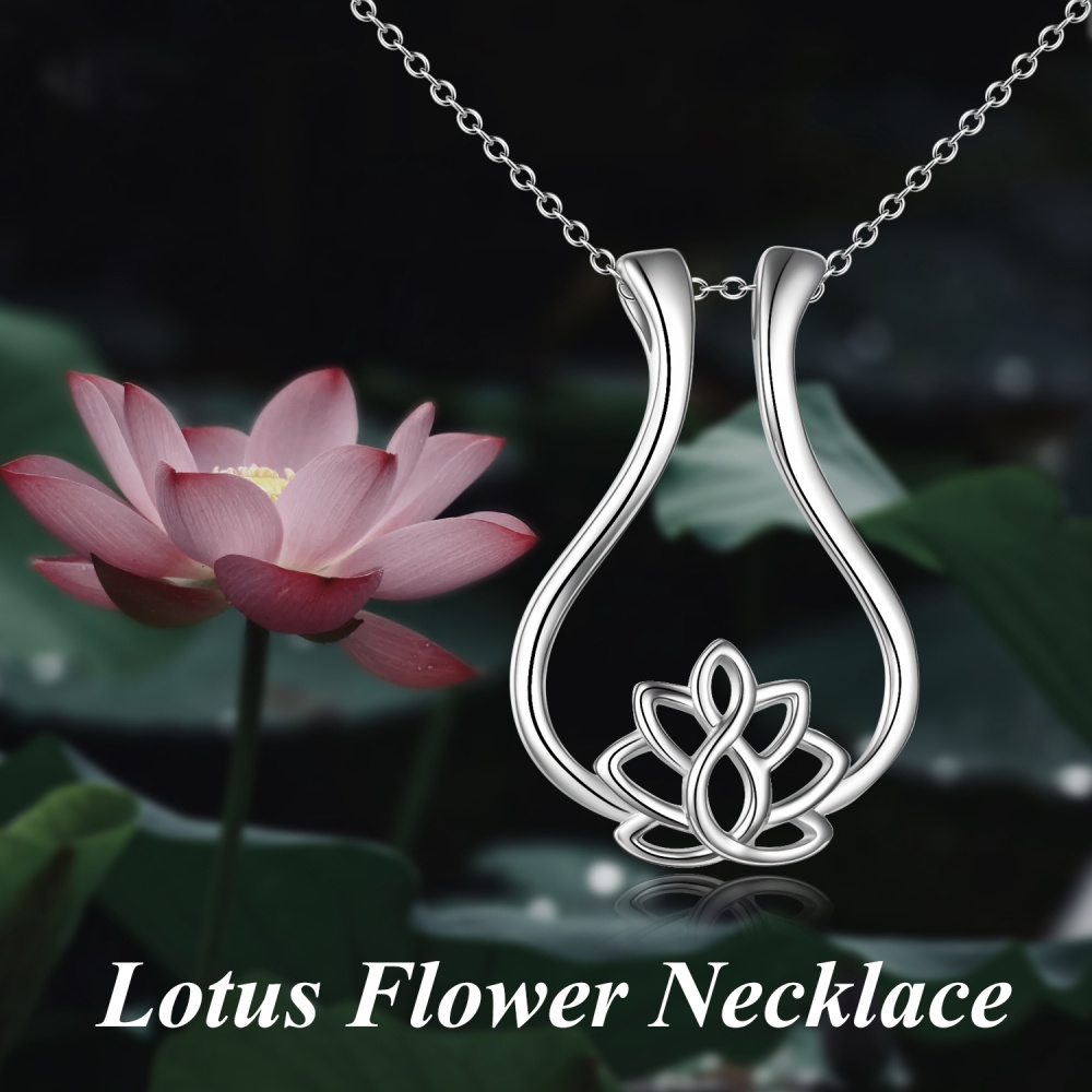 Collier pendentif porte-bague en argent sterling avec lotus-6