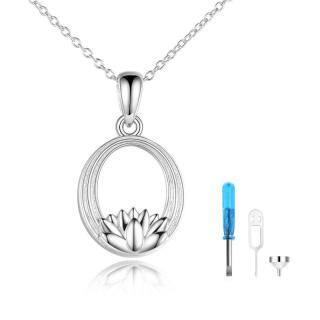 Sterling Silver Lotus Urn Necklace for Ashes-3