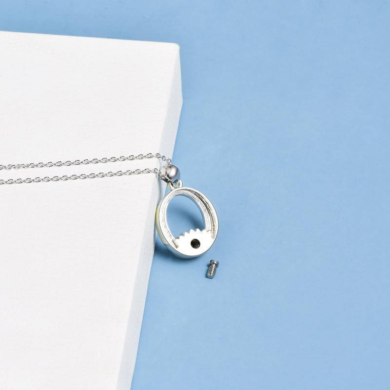 Colar de prata esterlina com urna de lótus-4