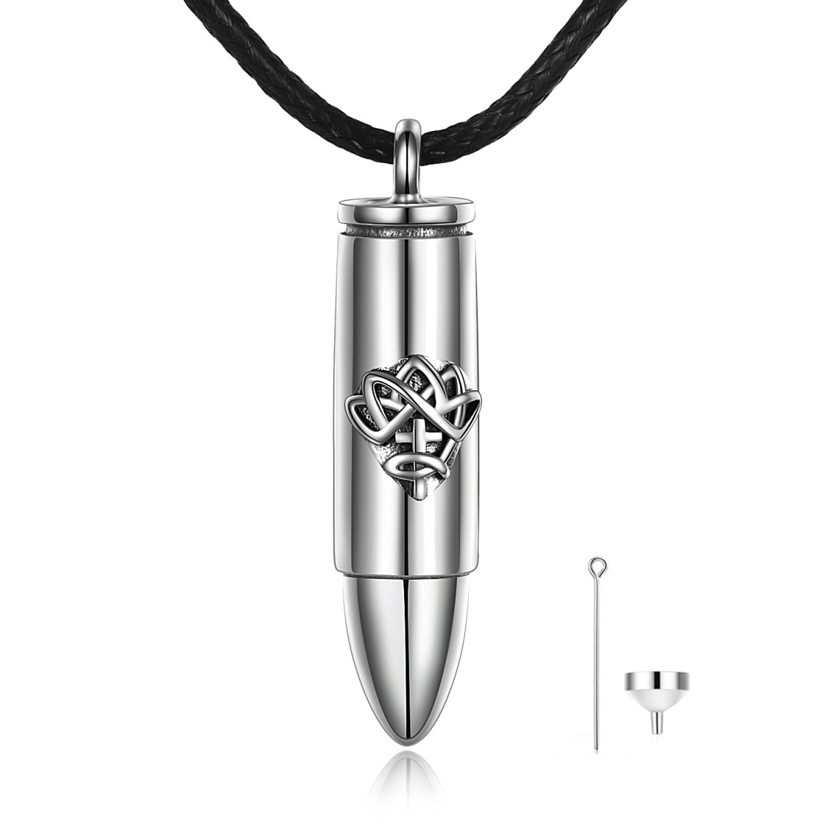 Collana con urna di loto in argento sterling per ceneri-1