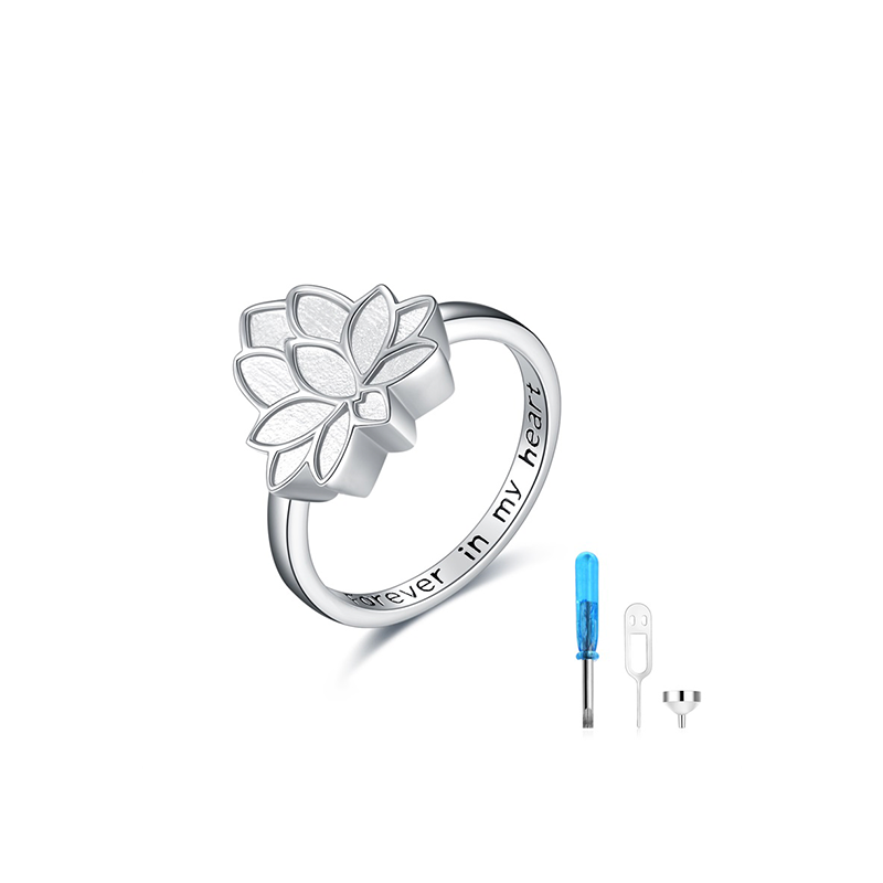 Sterling Silber Lotus Urnenring-1