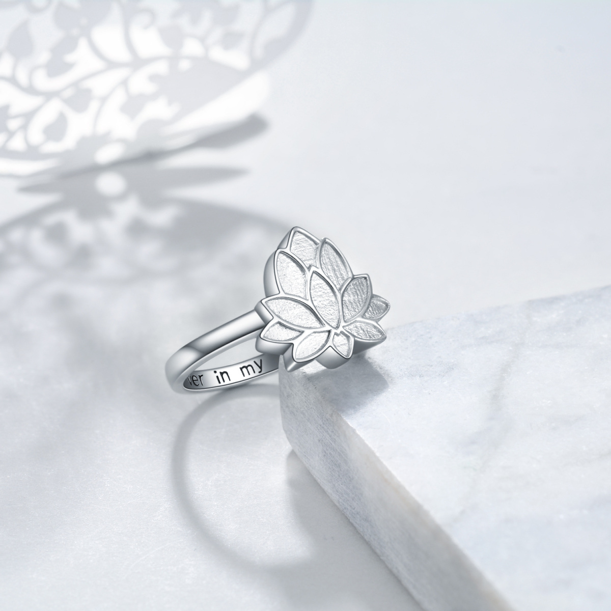 Sterling Silber Lotus Urnenring-3