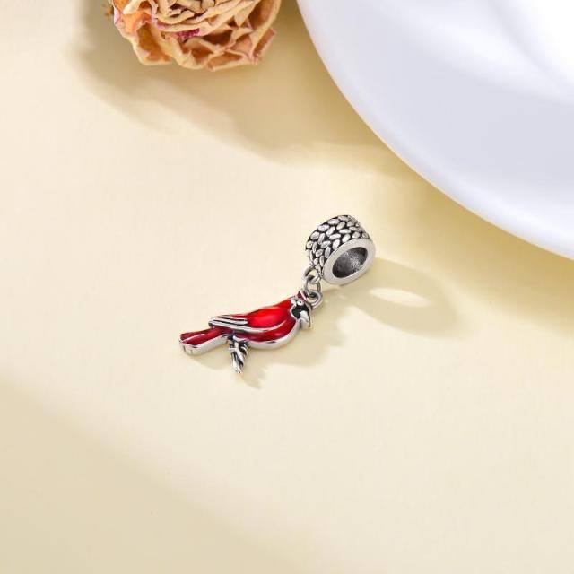 Sterling zilveren Lucky Cardinal Dangle Charm kralen voor ketting armband-3