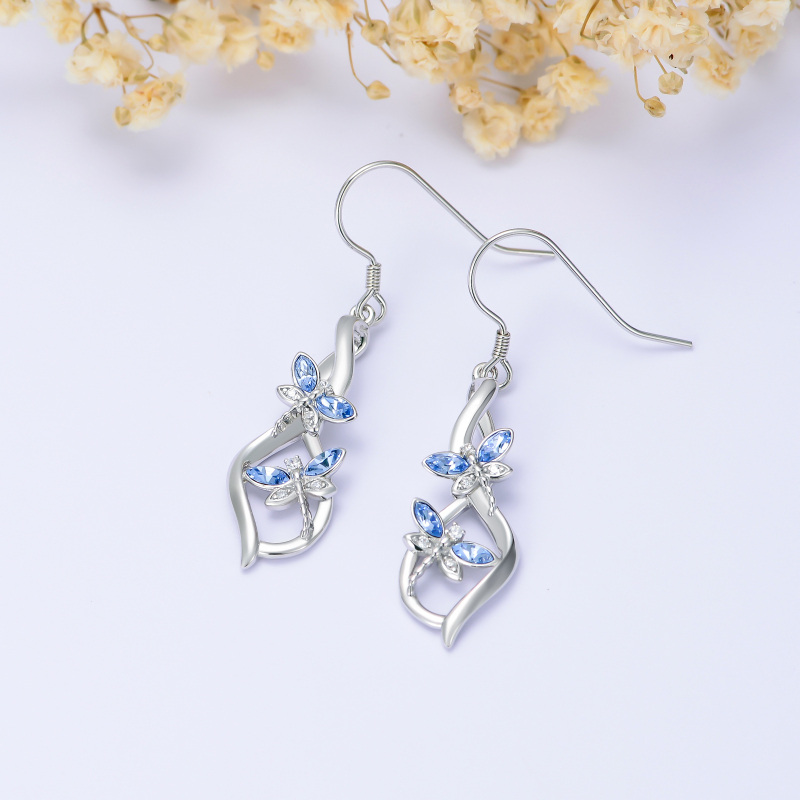 أقراط متدلية من الفضة الإسترلينية على شكل ماركيز مرصعة بالكريستال على شكل يعسوب-4