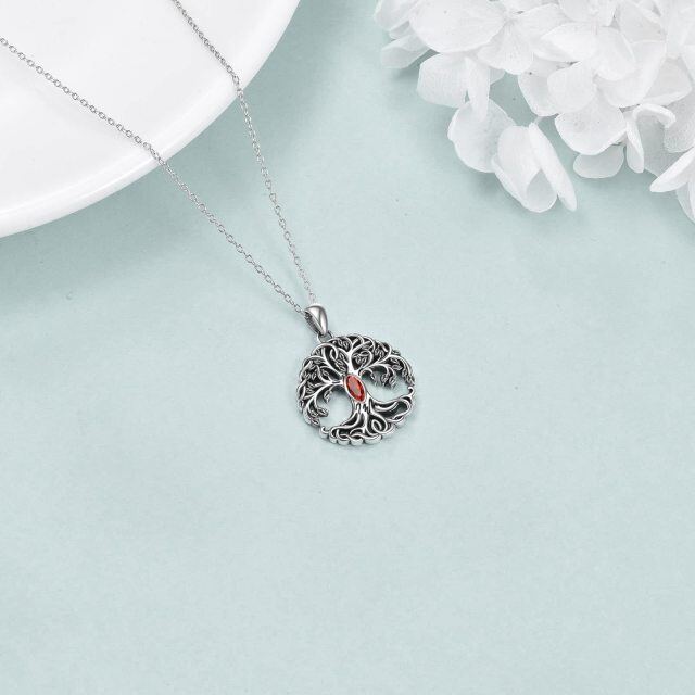 Collier en argent sterling avec pendentif en cristal Marquise Tree Of Life-4