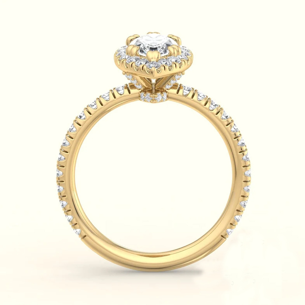 Sterling zilveren Marquise-vormige Moissanite gepersonaliseerde gravure verlovingsring-6