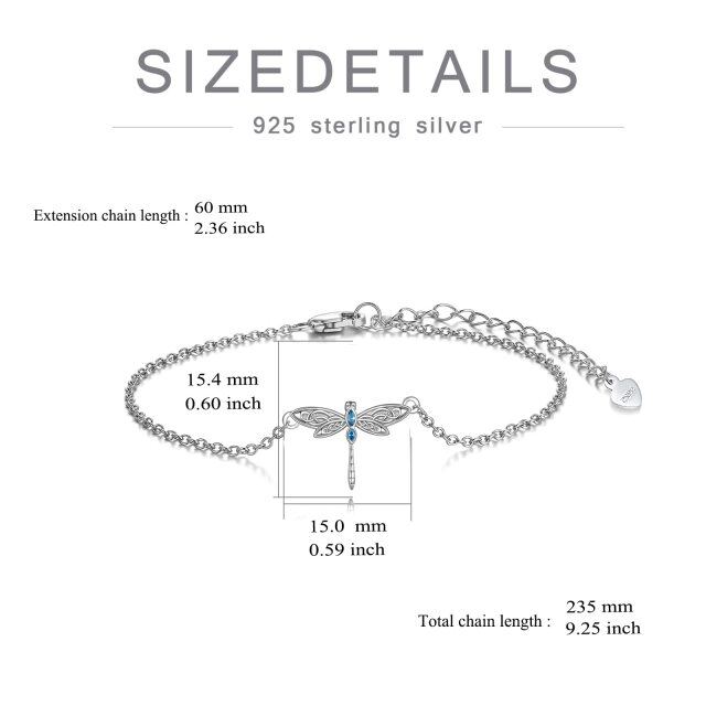 Sterling Silber Marquise geformt Zirkon Libelle Anhänger Armband-5