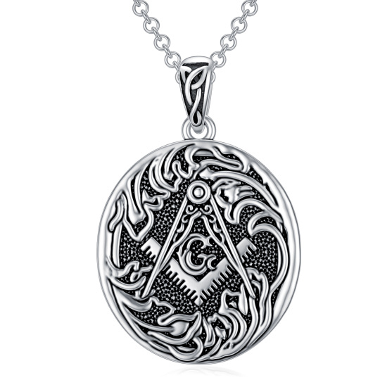 Collana con ciondolo in argento sterling con simbolo massonico per uomo