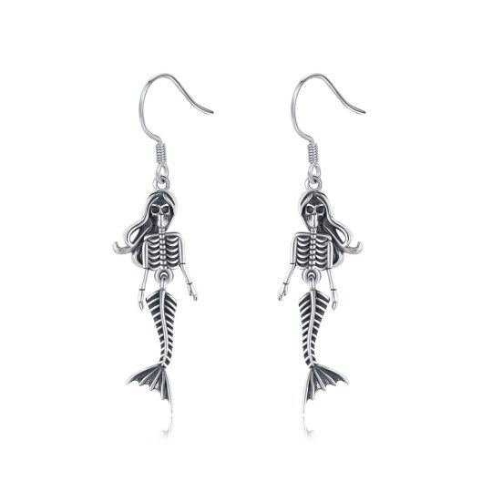 Sterling Silver Mermaid Tail Drop Earrings