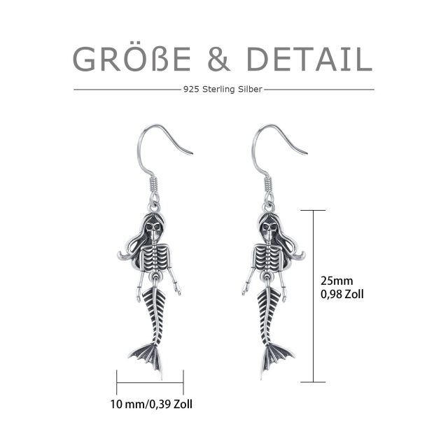 Pendants d'oreilles en argent sterling avec queue de sirène-5