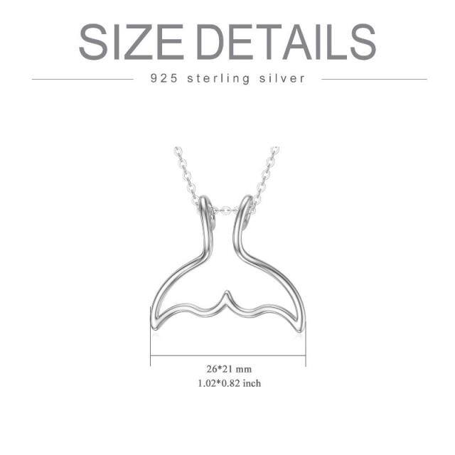 Sterling Silber Meerjungfrau Schwanz & Ring-Halter Anhänger Halskette-5