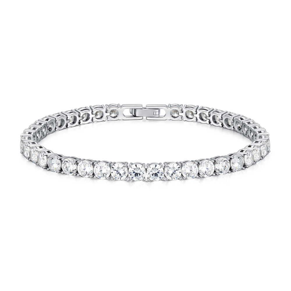 Pulseira de corrente de moissanite em prata esterlina-1