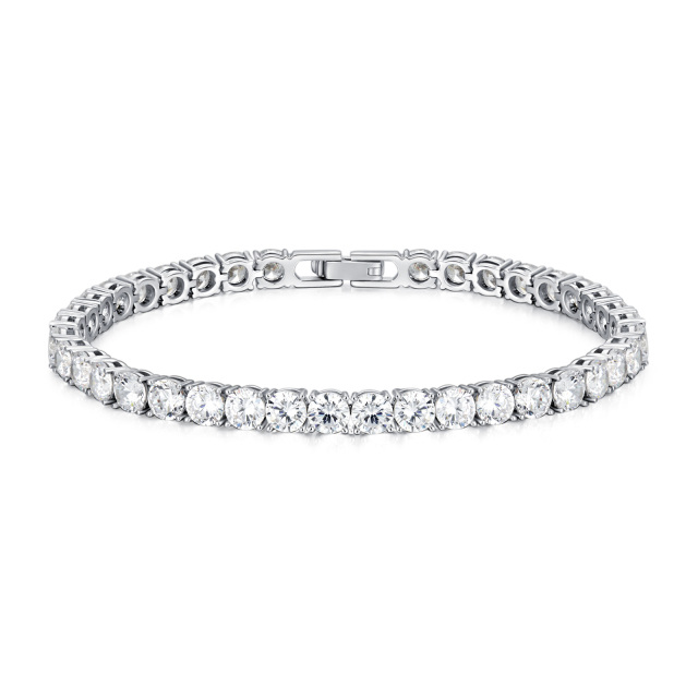 Sterling Silver Moissanite Chain Bracelet