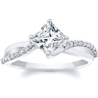 Sterling Silver Moissanite Couple Engagement Ring-49