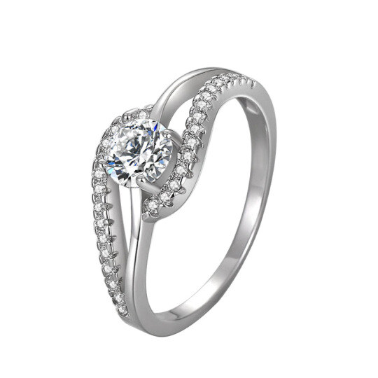 Bague de fiançailles moissanite en argent sterling